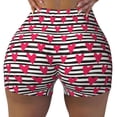 thumbnail image 2 of Balery Hearts And Lines Pantalones cortos de entrenamiento estampados para mujer, sin costuras, ajustados, para gimnasio, yoga, correr, deportes, ejercicio activo, fitness.-Small, 2 of 8