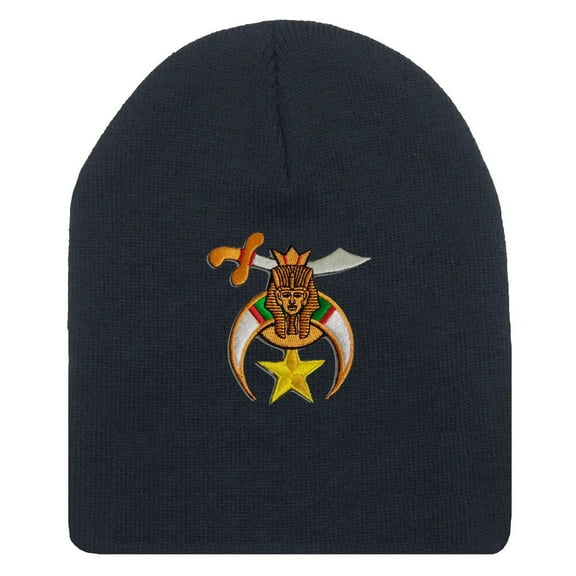 Shriner's Masonic Winter Hat - Black Beanie Cap Shriners Freemasons Symbol