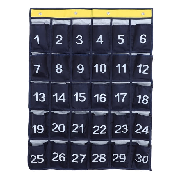 Bolsa de almacenamiento de teléfonos celulares colgantes de la pared bolsas colgantes de múltiples bolsos para casa en el aula (azul)