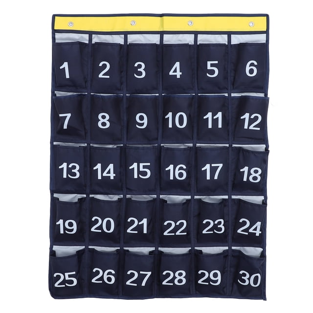 Bolsa de pared para guardar celulares, con múltiples bolsillos, ideal para el aula y el hogar (azul)