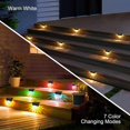 thumbnail image 3 of Solar Lights Outdoor,6 Pack Solar Fence Lights Waterproof Solar Step Light Used for Railings,Terraces,Stairs,Garden Decorations,Walls,Warm White/Led C, 3 of 5