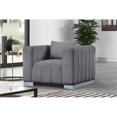 thumbnail image 6 of Rnfurnishings 3-PC Living Room Furniture Velvet Sofa+Loveseat+Armchair Set-Gray, 6 of 9