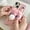 Pig Pink, variant on Purple Bunny Phone Case Compatible with iPhone 14 Pro Max, Cute 3D Korea Dopamine Rabbit Case with Bunny Telescopic Hold Stand Shockproof Silicone Soft Case