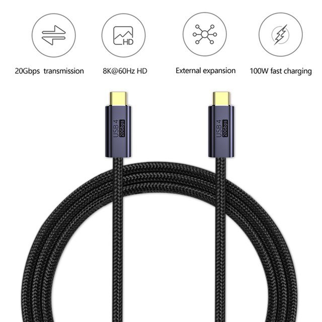Cable De Datos Cable De Datos 20Gbps 8K 60Hz PD 100W USB 4.0 Tipo-C Macho a macho Cable de datos (300 cm)