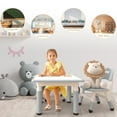 thumbnail image 3 of Toddler Table and Chair Set, Height Adjustable Table and Chair Set of 3, 23.6''L x 23.6''W Multifunctional Toddler Table for Reading,Graffiti Desktop,Drawing, Eating, for Ages Over 4, 3 of 7