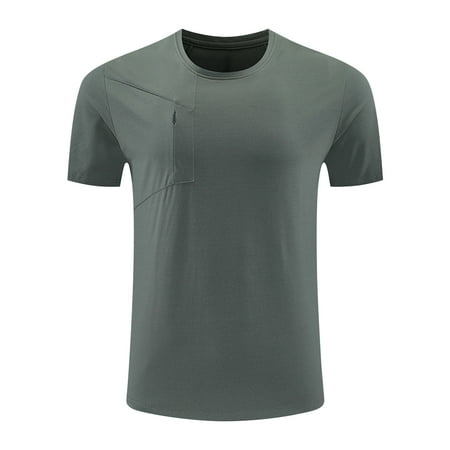 Men T Shirt Pack Men S Large T Shirts Mens Sport Shirts Casual Breathable Short Sleeve Stretch Soft Gym Athlete Tshirt Muscle Workout Training Tees with Pocket