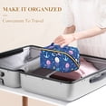 thumbnail image 3 of FORMRS Makeup Bag Travel Cosmetic Organizer for Women Fold Flat Zipper Pouch with Handle, Light Pink Jellyfish, 3 of 8