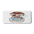 thumbnail image 1 of Pug Computer Mouse Pad, Pirate Pug Conqueror of the Seas Skulls and Bones Hat Striped Design Marine Theme, Rectangle Non-Slip Rubber Mousepad X-Large, 35" x 15" Gaming Size, Brown Blue, by Ambesonne, 1 of 2