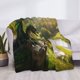 thumbnail image 3 of Fotbe Deep Forest Stone Green Dragon Manta de Franela con Estampado, Manta Ultrasuave para Cama, Sofá, Auto, Hipoalergénica y Antibolitas-60"x50", 3 of 6