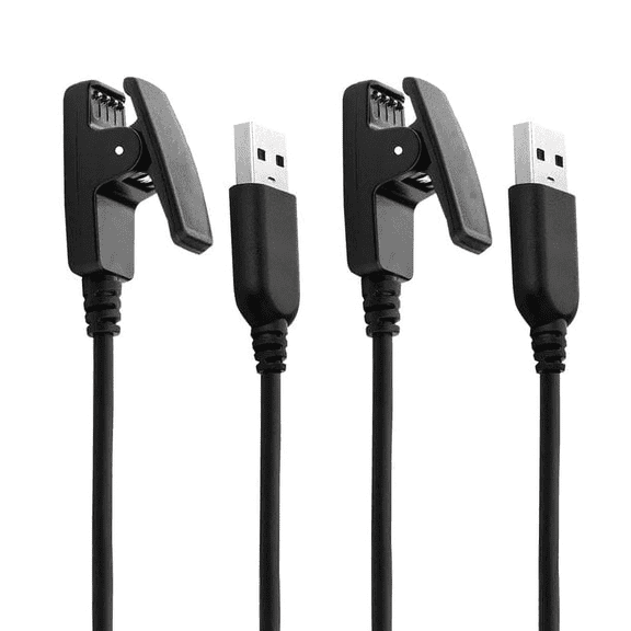 2Pack Compatible with Garmin Approach S20/G10 Forerunner 235/35/64/230/630/645/645 Music/735XT/Vivomove HR/Lily Smart Watch Replacement Charger Charging Clip Sync Data Cable
