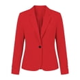 thumbnail image 4 of Fashion Slim Fit Women Solid Color Long Sleeve Button Lapel Blazer Jacket Casual Suit Outer Coat S-XXL Red, 4 of 8