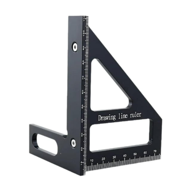 Regla de medición de ángulo múltiple 45/ de alta regla de alta precisión Triángulo de protractor cuadrado para carpintería de carpintería de 8.5x7.9x11.2cm