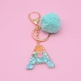 thumbnail image 3 of Flmtop Letter Pendant Plush Ball Key Chain Resin Sequin Buckle Keyring Holder Charm Decoration, 3 of 10