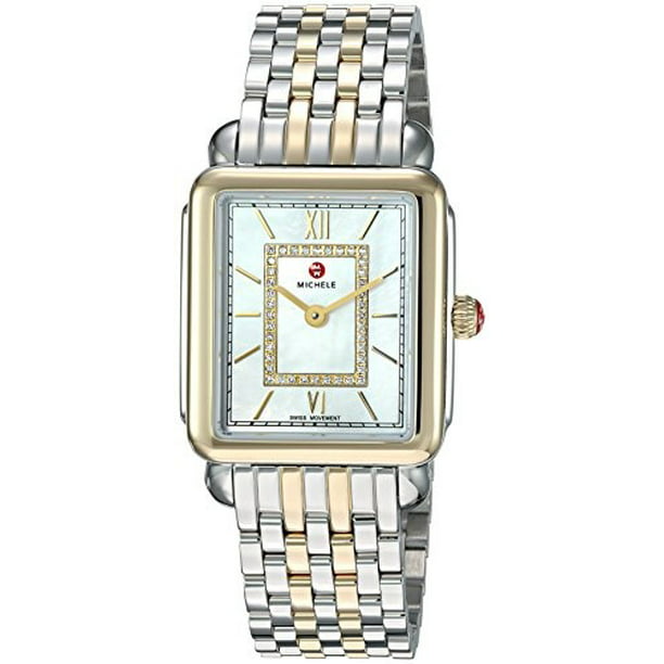 MICHELE - Michele Women's Deco II Mid Two-Toned Diamond 26mm Watch