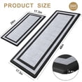 thumbnail image 2 of Buganda kitchen rugs and mats, Sets of 2 Washable Rugs for Kitchen, Non Slip Kitchen Mats for Floor, 17.3"x48"+17.3"x29" Black, 2 of 9