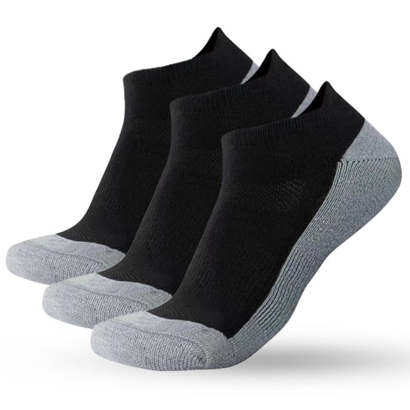 WANDER Merino Wool Ankle Socks 3 Pairs Cushioned Sweat-Wicking No Show Socks For Running & Hiking