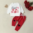 thumbnail image 2 of Gerichy Toddler Kids Baby Boy Fall Outfits 1T 2T 3T Letter Print Long Sleeve Tops Pants Winter Clothes Sets Toddler Boys Long Sleeve Valentine's Day Letter Prints T Shirt Pullover Tops Pants Outfits, 2 of 7