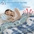 thumbnail image 3 of Blue Boho Cooling Blanket,Lightweight Breathable Summer Throw Blanket with Double Sided Cold Effect,Farmhouse Bohemian Medallion Oriental Flower Picnic Blankets Bed Sheet for Hot Sleepers 60"x80", 3 of 8