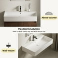 thumbnail image 2 of Los Flexi 32" x 16" Trough Sink, Glossy Ceramic Rectangular Vessel Sink with Overflow and Pop-Up Drain, Wall-Mount & Countertop Installation, 2 of 13