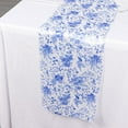 thumbnail image 6 of BalsaCircle White 12x108 in Satin Table Runner Blue Floral Design Party Events Reception Decorations Supplies, 6 of 7
