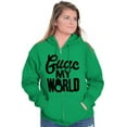 thumbnail image 3 of Guac World Guacamole Avocado Foodie Zip Up Hoodie Men's Women's Brisco Brands 2X, 3 of 6