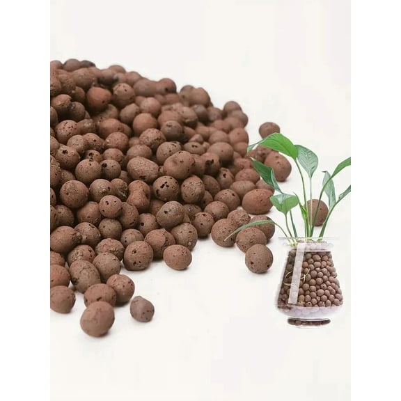 1LB Reusable Hydroponic Clay Pebbles Natural Hydroponic Growing Clay Pebbles Lightweight, Reusable Clay Balls for Gardening