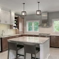 thumbnail image 2 of The Lighting Store Alina 1 Light Antique Black Metal Natural Wood Fabric Shade Pendant Chandelier, 2 of 5