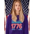thumbnail image 2 of Estimated 1776 Cartoon Banner Sweatshirt Women -Image by Shutterstock, Female 5X-Large, 2 of 4
