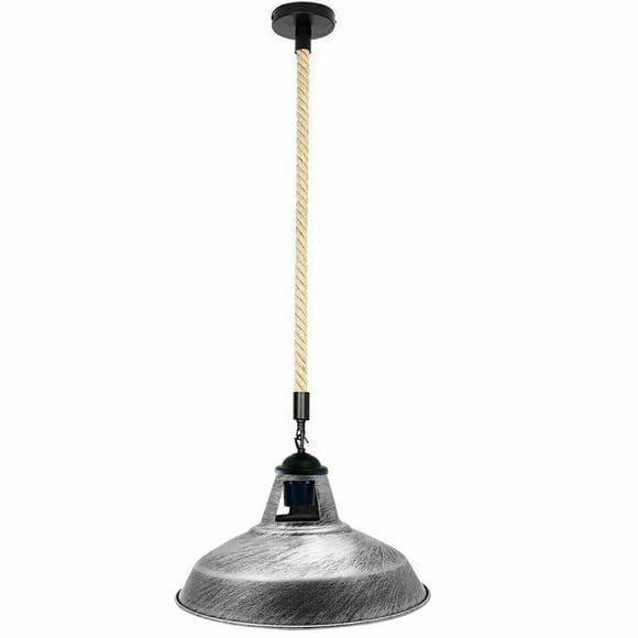 Vintage industrial metal ceiling pendant lamp lighting E26 edison base decorative 50cm hanging pendant light fixtures bar lighting, restaurant lighting - Brushed Silver