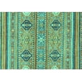 thumbnail image 1 of Ahgly Company Machine Washable Indoor Rectangle Abstract Turquoise Blue Modern Area Rugs, 7' x 9', 1 of 4