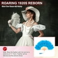 thumbnail image 4 of Uxcell Vintage Marabou Feather Fan, Flapper Hand Fan Folding Handheld Fan for Costume Party Dancing Wedding Show Tea Decoration Sky Blue, 4 of 6