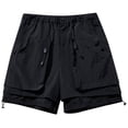 thumbnail image 1 of toraway Men's Cargo Functional Shorts Summer Loose Straight Leg Fifth Heavy Industry Sports Pants M, 1 of 3
