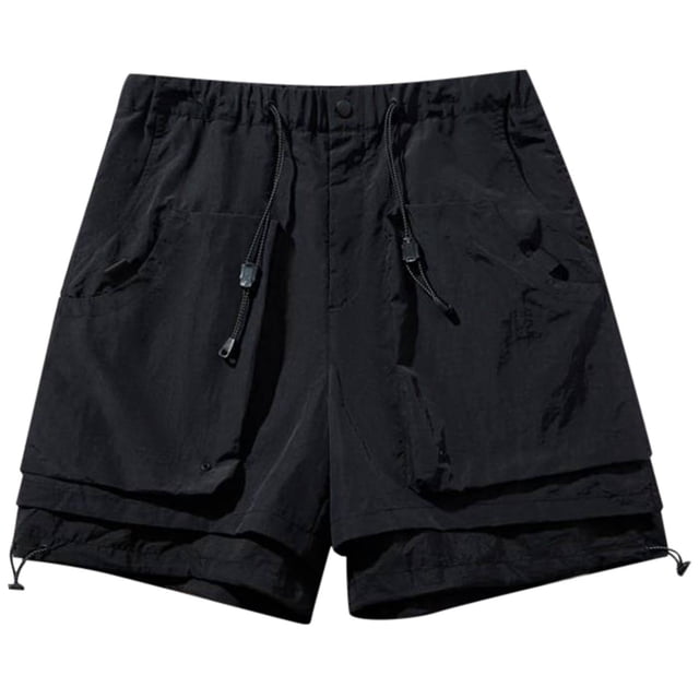 toraway Men's Cargo Functional Shorts Summer Loose Straight Leg Fifth Heavy Industry Sports Pants M