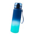 thumbnail image 2 of Botella de agua deportiva para hombre, 600 ml, 21 oz, resistente a altas temperaturas, portátil, para fitness, para estudiantes de verano, color azul y verde., 2 of 12