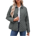 thumbnail image 3 of WMTBSRSW Casual Quilted Jackets for Women Button Down Padded Puffer Jacket Womens Winter Coats Lightweight Outwear No Hood Gray 5X-Large, 3 of 9