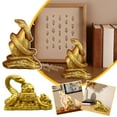 Feng Shui Snake Statue 2025 Year of The Snake Figurine Golden Resin