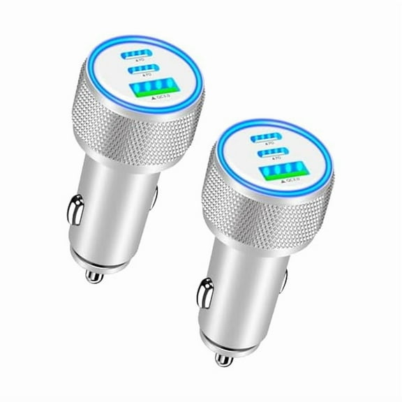 2-Pack Of Unbranded 67W Dual USB-C and USB-A Cigarette Lighter Adapter