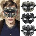 thumbnail image 1 of Uds máscara de mascarada para hombres-máscara veneciana de media cara para baile de máscaras Mardi Gras fiesta de Halloween Niuniu, 1 of 3