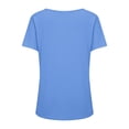 thumbnail image 7 of Endives Women's Short Sleeve T Shirt V Neck Classic Fit Fashion Casual T Shirt Solid Color Basic Tee T-Shirt Sky Blue, 7 of 7