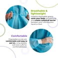 thumbnail image 4 of Blue Disposable Isolation Gown, Large. Pack of 10 Fluid Resistant 45 GSM SMS Disposable Gowns Medical. Breathable Isolation Gowns with Knit Wrists & Long Back Ties, 4 of 9