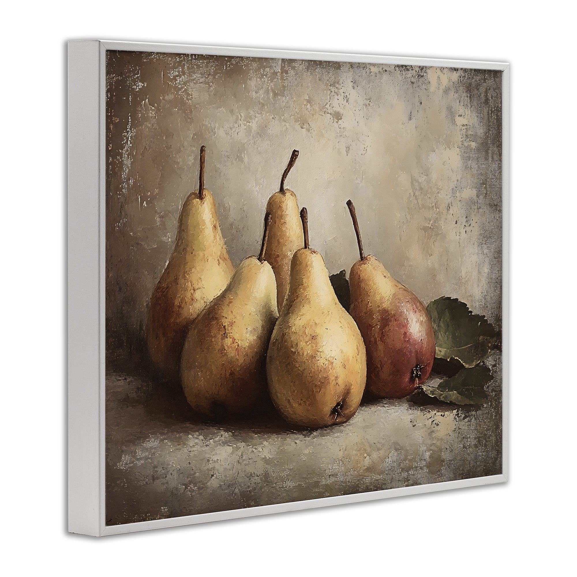 Stupell Industries Neutral Pear Still Life White Framed Giclee Art, design by Franklyn Gregory