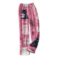 thumbnail image 5 of WTOBBY Women's Holiday Print Flannel Pajama Pants, Fashionable Christmas-Themed Sleepwear with Comfortable Fit, Merry Christmas Design for Women,Hot Pink XL, 5 of 6