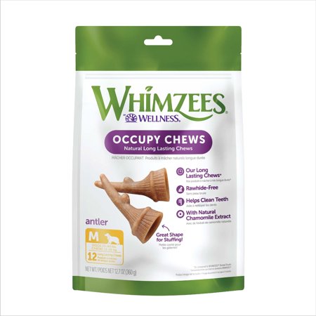 UPC: 0810037580051 | WHIMZEES Medium Dental Dog Treats  Occupy Antler Dental Chews  Value Bag  12 Count