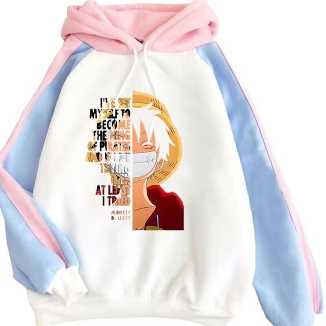 Sudadera SANMU de una pieza con diseño de bloques de color Luffy Smile
