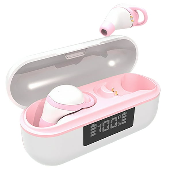 Mini Auriculares Compatible con Bluetooth Recargable Sleep Gaming Auriculares Portátil Viajes Ruido Cancelación Auricular con Micrófono Rosa Speravity EL022498-02B