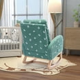 thumbnail image 4 of Rocking Chair for Nursery, INCLAKE Midcentury Modern Accent Rocker Armchair with Side Pocket, Upholstered High Back Wooden Rocking Chair for Living Room Baby Room Bedroom (Green Boucle), 4 of 7