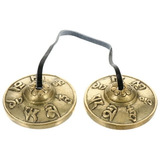 Hand Crash Cymbal Tibetan Bells On String Copper Cymbals Bell for Yoga  Meditation 