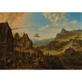 thumbnail image 3 of Herman Saftleven 24x18 Black Modern Framed Museum Art Print Titled - A Rhenish Landscape with a Village Festival (1675), 3 of 5