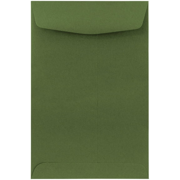 JAM Paper 6 x 9 Open End Envelopes, Olive, 25/Pack