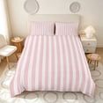 thumbnail image 3 of Manfei Geometric Stripe Duvet Cover Queen,Contemporary Minimalist Queen Bedding, Pink White, Pink Reversible 3pcs, 1 Duvet Cover and 2 Pillowcases, 3 of 6